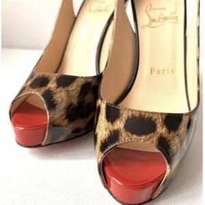 Christian Louboutin Platform Peeptoe Slingbacks